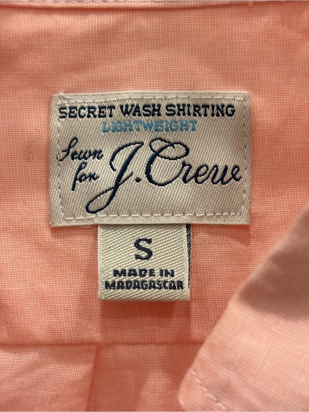J. Crew Men's Light Peach Lightweight Button-Down Shirt w/ Cooling Fabric